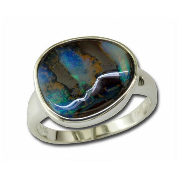Sterling Silver Opal Boulder Ring