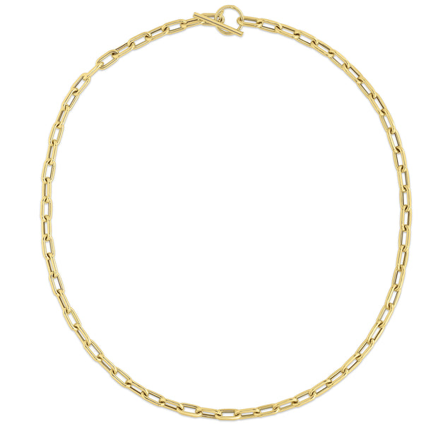 14K Gold Paperclip Toggle Link Bracelet