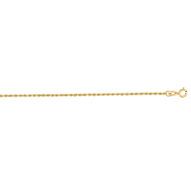 10K Gold 1.4mm Diamond Cut Solid Royal Rope Chain