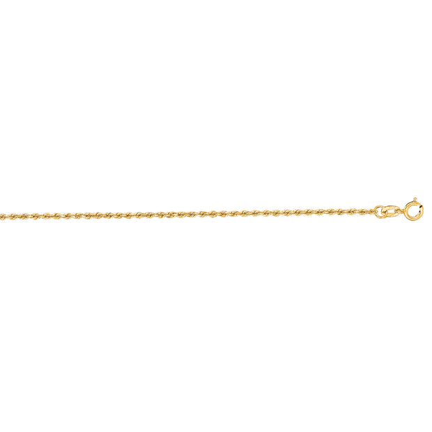 10K Gold 1.4mm Diamond Cut Solid Royal Rope Chain