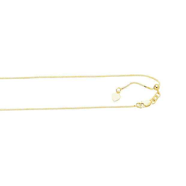 10K Gold 0.68mm Adjustable Box Chain