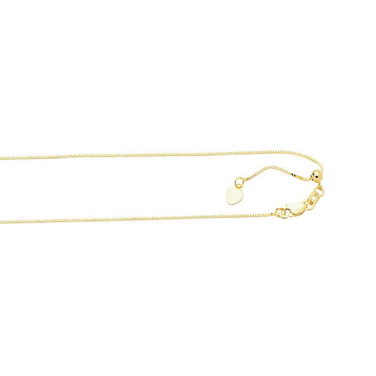 10K Gold 0.68mm Adjustable Box Chain
