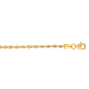 10K Gold 2.5mm Solid Diamond Cut Royal Rope Chain
