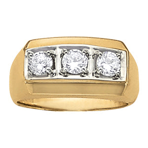 18K White Gold 1 ct tw Three Stone Diamond Ring