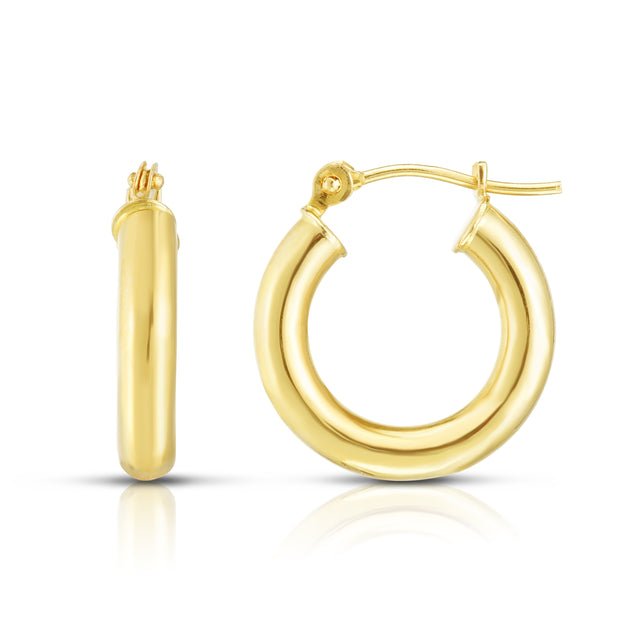 10K Gold 3x15mm Hoop Earring