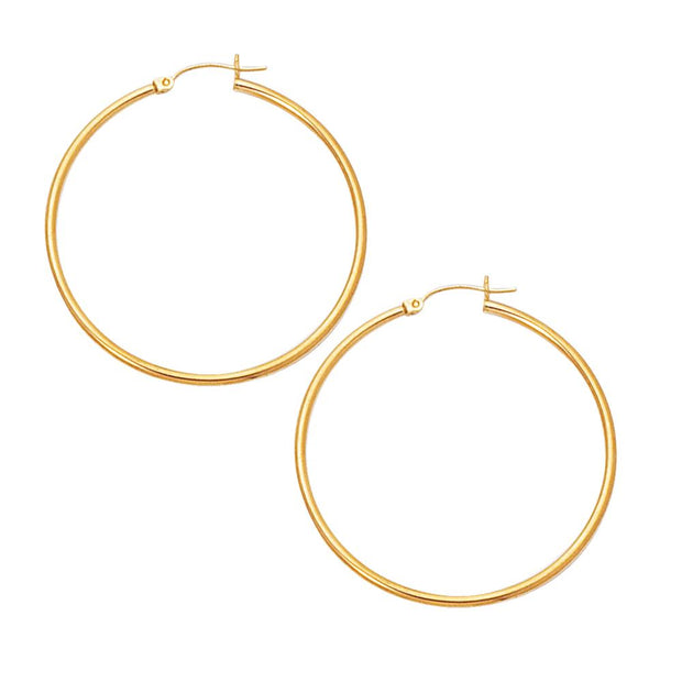 10K Gold 2x45mm Hoop Earring