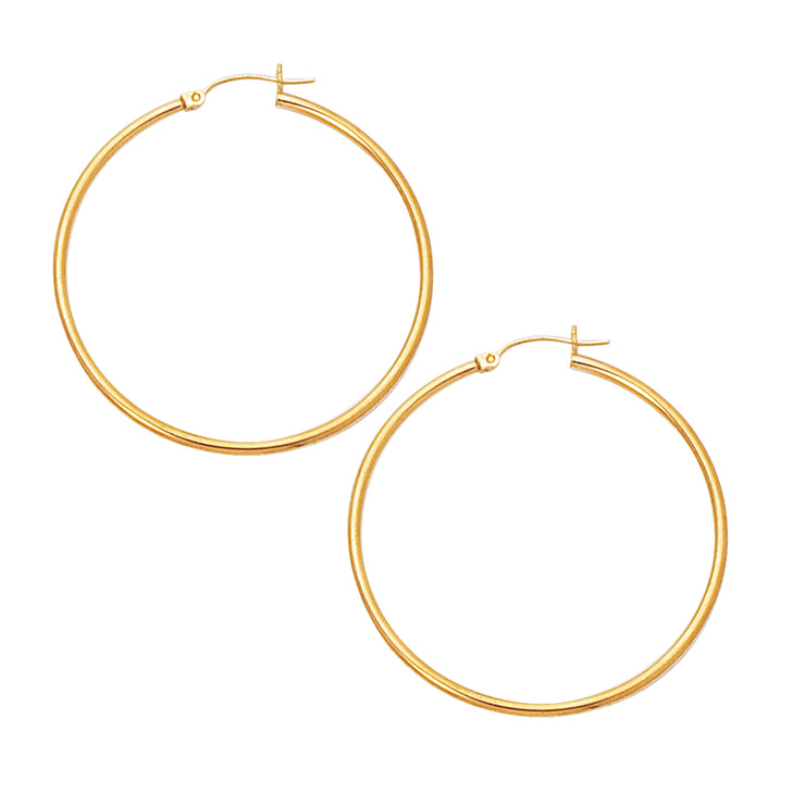 10K Gold 2x45mm Hoop Earring