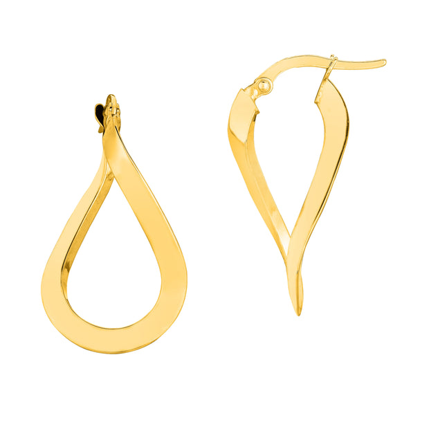 10K Gold Polished Freeform Hoop Earring