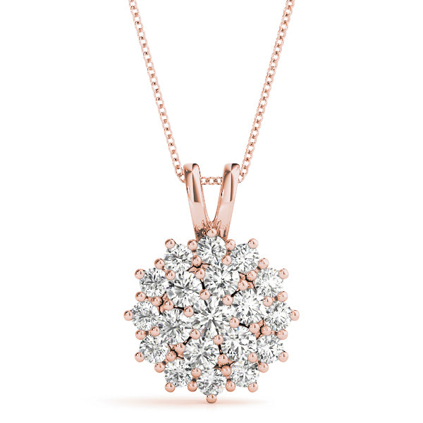 18K Rose Gold 1 ct tw Fashion Diamond Pendant
