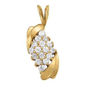 14K White Gold 1/2 ct tw Fashion Diamond Pendant