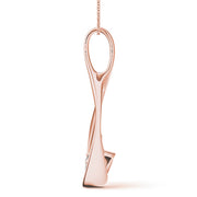 14K Rose Gold 7/8 ct tw Solitaire Diamond Pendant
