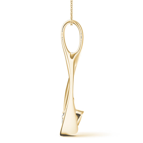 14K Yellow Gold 7/8 ct tw Solitaire Diamond Pendant