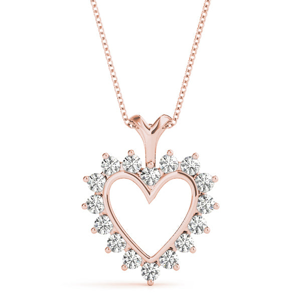 14K Rose Gold 1 ct tw Fashion Diamond Pendant