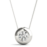 18K White Gold 1 ct tw Solitaire Diamond Pendant