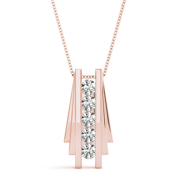 14K Rose Gold 1/2 ct tw Fashion Diamond Pendant
