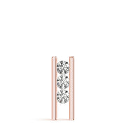 14K Rose Gold 1 ct tw Three Stone Diamond Pendant