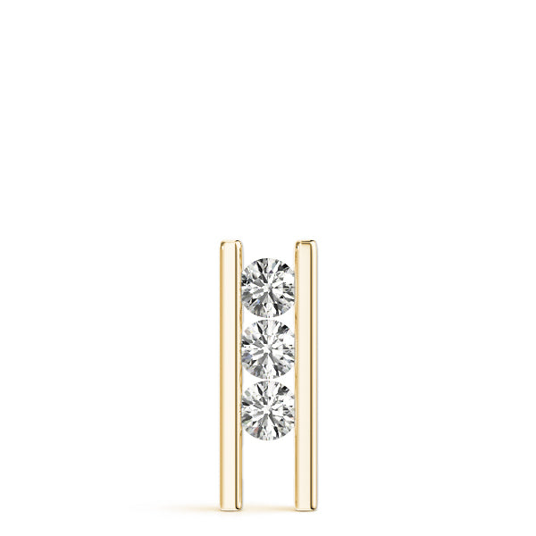 14K Yellow Gold 1 ct tw Three Stone Diamond Pendant