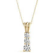 18K Yellow Gold 1 ct tw Three Stone Diamond Pendant