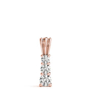 18K Rose Gold 1 ct tw Three Stone Diamond Pendant
