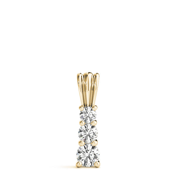 18K Yellow Gold 1 ct tw Three Stone Diamond Pendant