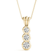 18K Yellow Gold 1/2 ct tw Three Stone Diamond Pendant