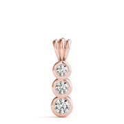 14K Rose Gold 1/2 ct tw Three Stone Diamond Pendant