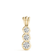18K Yellow Gold 1/2 ct tw Three Stone Diamond Pendant