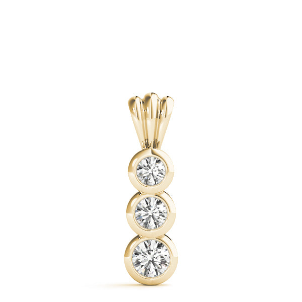 18K Yellow Gold 1/2 ct tw Three Stone Diamond Pendant
