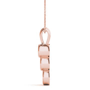14K Rose Gold 1/2 ct tw Three Stone Diamond Pendant