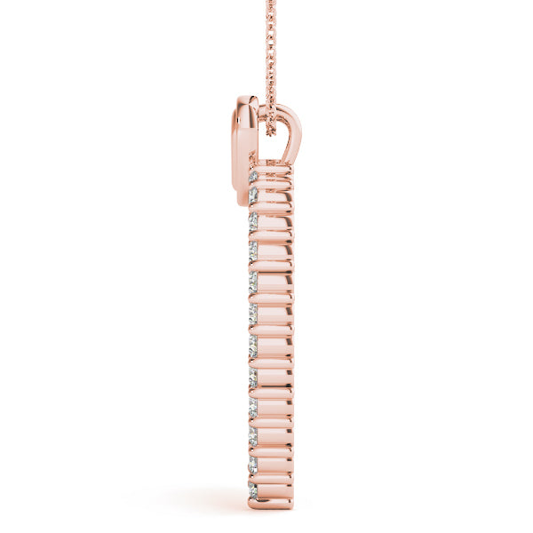18K Rose Gold 1 ct tw Fashion Diamond Pendant