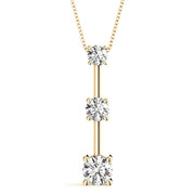 18K Yellow Gold 1 ct tw Three Stone Diamond Pendant