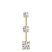 18K Yellow Gold 1 ct tw Three Stone Diamond Pendant