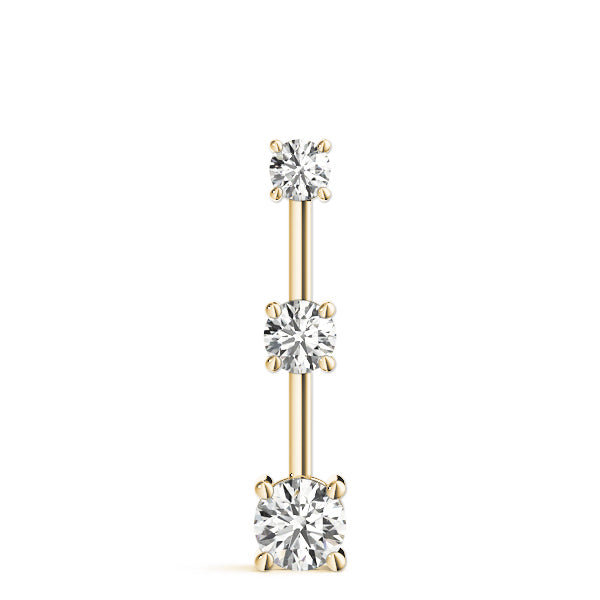 18K Yellow Gold 1 ct tw Three Stone Diamond Pendant