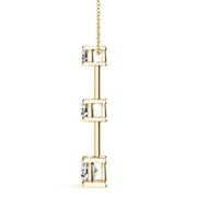 18K Yellow Gold 1 ct tw Three Stone Diamond Pendant