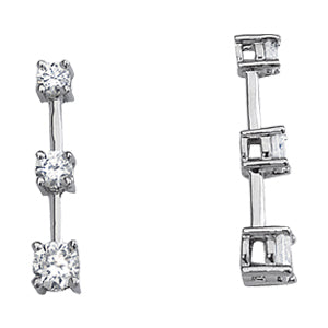Platinum 1 ct tw Three Stone Diamond Pendant