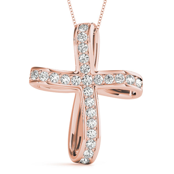 18K Rose Gold 1 ct tw Fashion Diamond Pendant