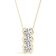 14K Yellow Gold 1 ct tw Three Stone Diamond Pendant