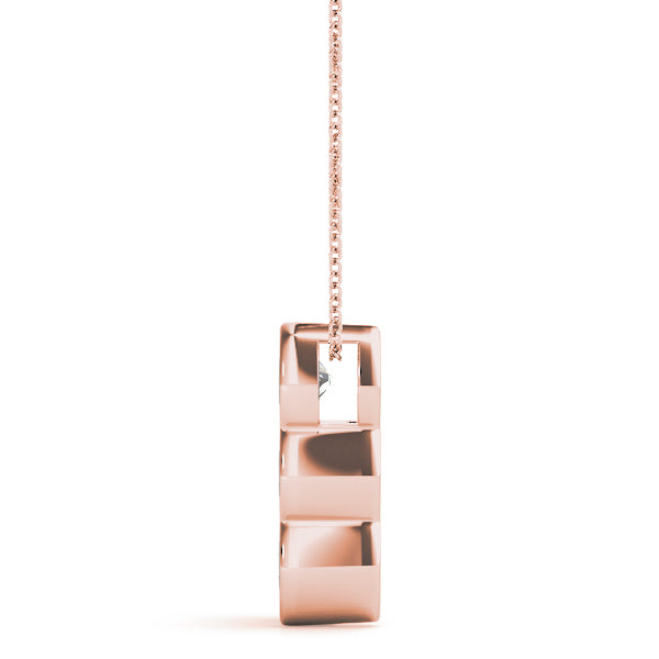 18K Rose Gold 1 ct tw Three Stone Diamond Pendant