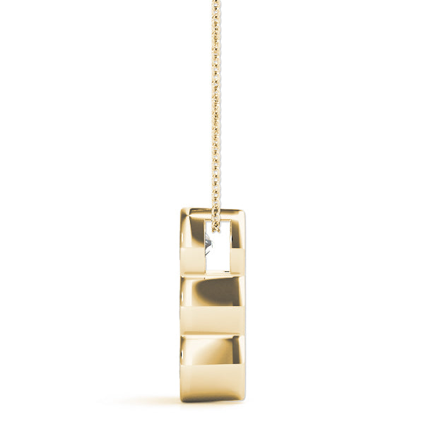18K Yellow Gold 1 ct tw Three Stone Diamond Pendant