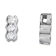 14K White Gold 1 ct tw Three Stone Diamond Pendant
