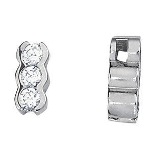 14K White Gold 1 ct tw Three Stone Diamond Pendant