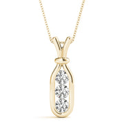 18K Yellow Gold 1/2 ct tw Three Stone Diamond Pendant