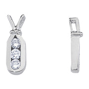 18K White Gold 1/2 ct tw Three Stone Diamond Pendant