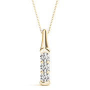 14K Yellow Gold 1 ct tw Three Stone Diamond Pendant