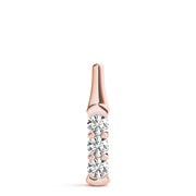 18K Rose Gold 1 ct tw Three Stone Diamond Pendant