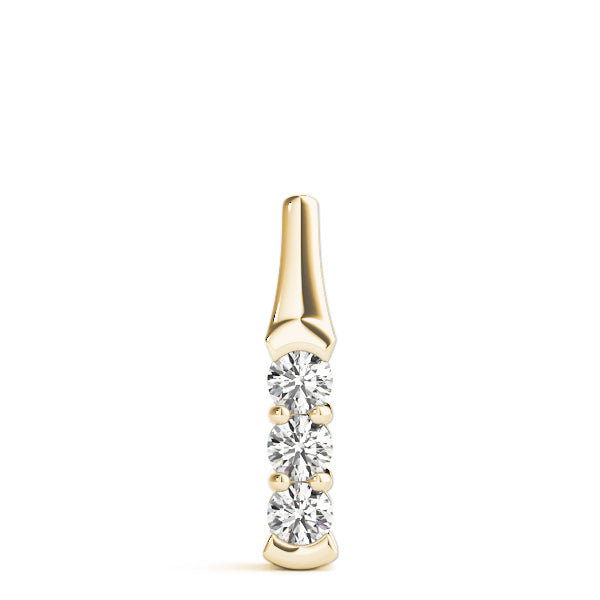 18K Yellow Gold 1 ct tw Three Stone Diamond Pendant