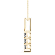 14K Yellow Gold 1 ct tw Three Stone Diamond Pendant