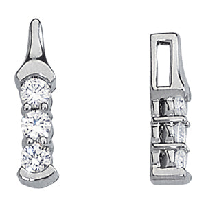 Platinum 1 ct tw Three Stone Diamond Pendant
