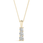 18K Yellow Gold 1/3 ct tw Three Stone Diamond Pendant
