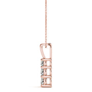18K Rose Gold 1/3 ct tw Three Stone Diamond Pendant